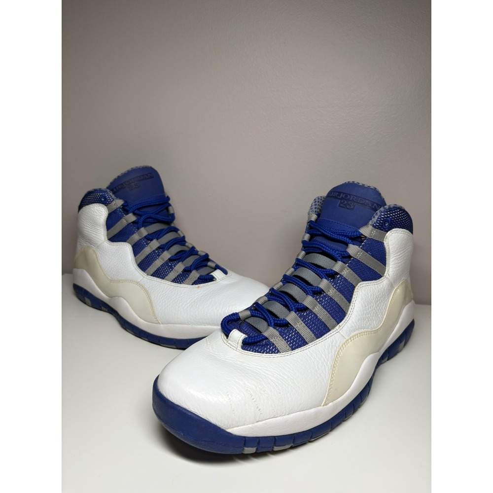 Nike Air Jordan 10 Retro Royal Blue Sneakers Shoes White Blue 487214-107 Size 11